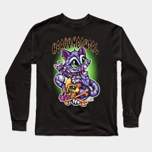 Heavy Meowtal (Grey cat) Long Sleeve T-Shirt